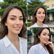 Client enjoying a sunny Clermont day &mdash; natural-looking permanent makeup that boosts confidence