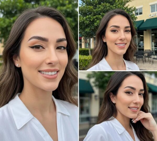 Client enjoying a sunny Clermont day &mdash; natural-looking permanent makeup that boosts confidence