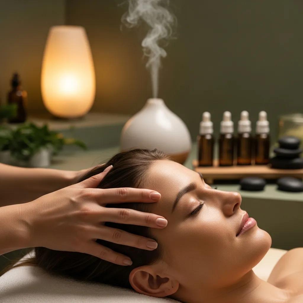 Professional scalp massage enhancing health and relaxation