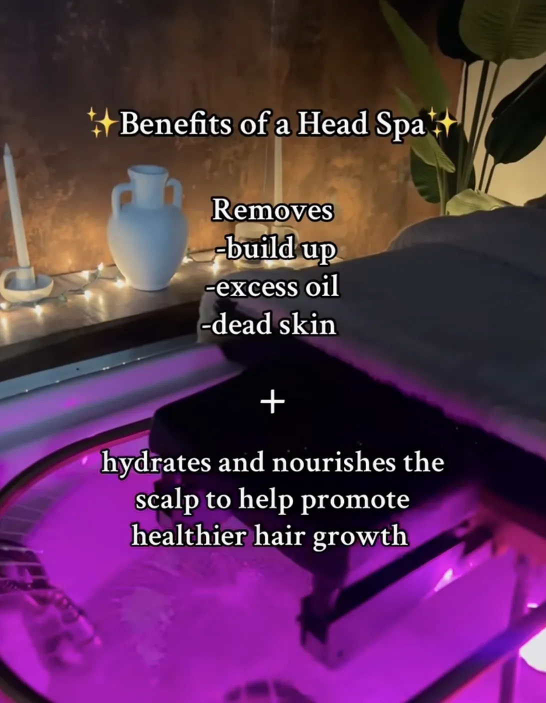 Display of certifications and licenses in a professional head spa environment