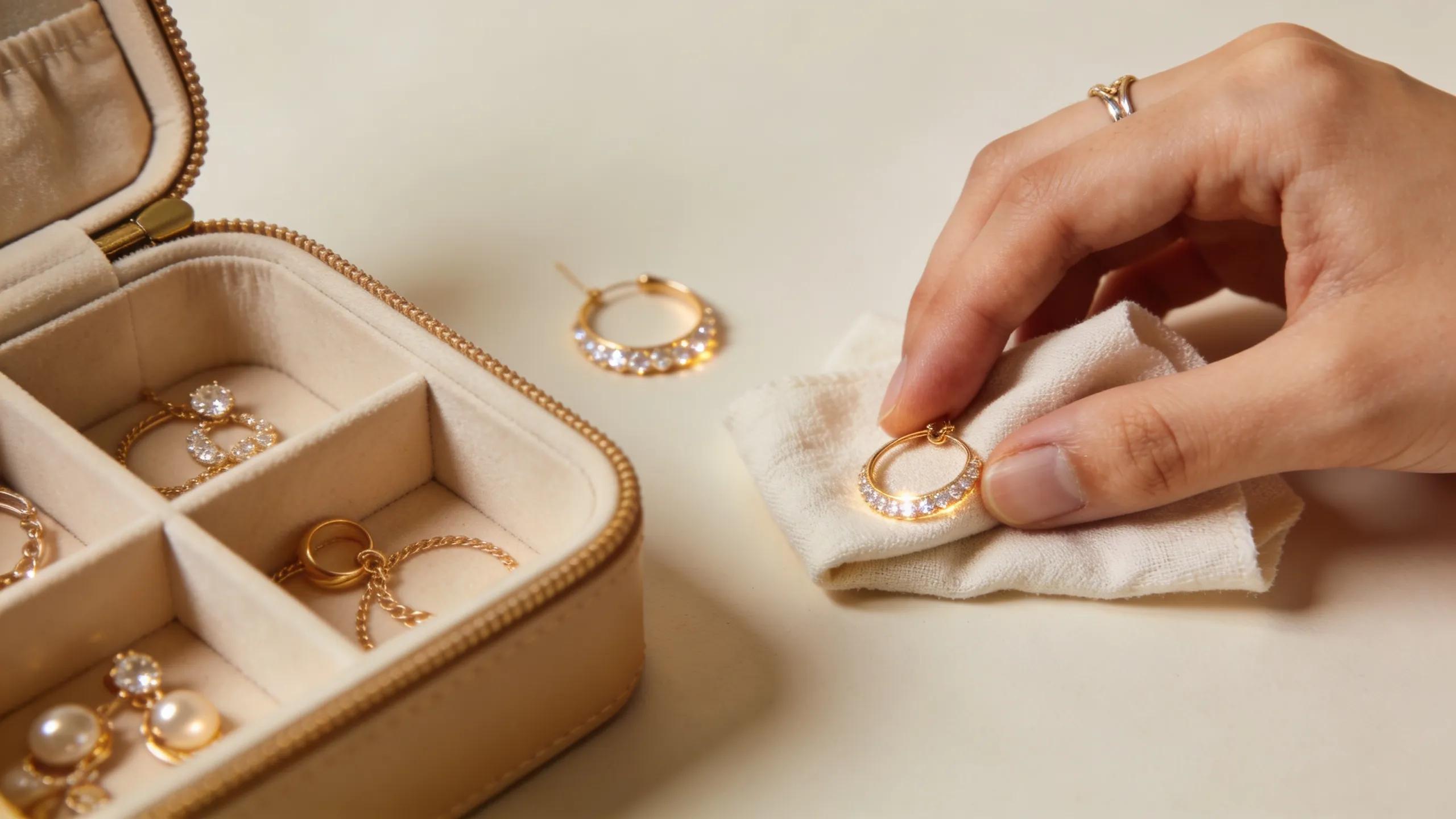 Person caring for permanent jewelry, highlighting maintenance and longevity